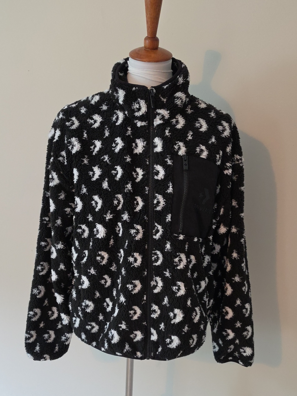 Converse Black and White Fleece Full Zip Jacket Brand New